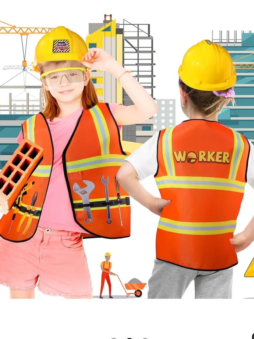 NWOT Construction Safety Vest, Goggles & Hard Hat